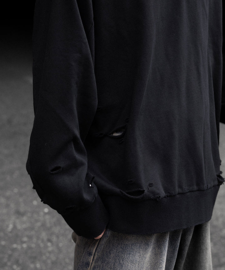 CODA コーダ FADED BLACK WASHED DESTROYED SWEATSHIRTのADED BLACK公式通販サイトsession福岡セレクトショップ