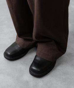 ssstein / シュタイン】BRUSHED CHINO ONE TUCK WIDE PANTS - BROWN