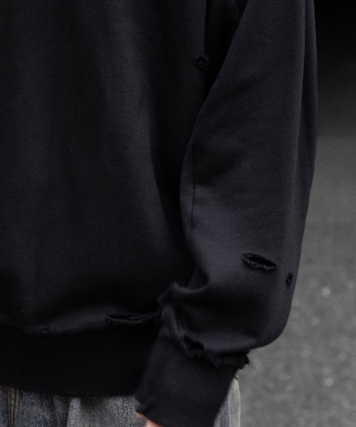 CODA コーダ FADED BLACK WASHED DESTROYED SWEATSHIRTのADED BLACK公式通販サイトsession福岡セレクトショップ