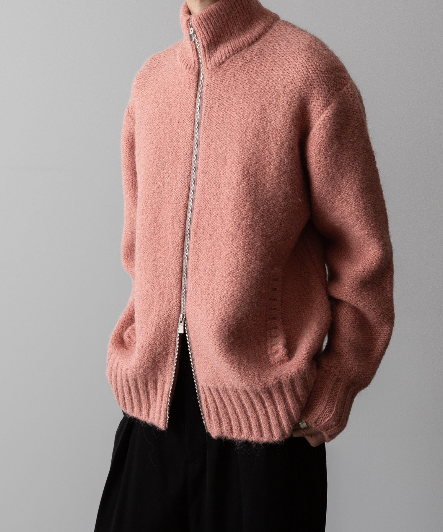 VEIN ヴェインのSHAGGY KNIT DRIVERS JACKET - PINKの公式通販サイトsession福岡セレクトショップ