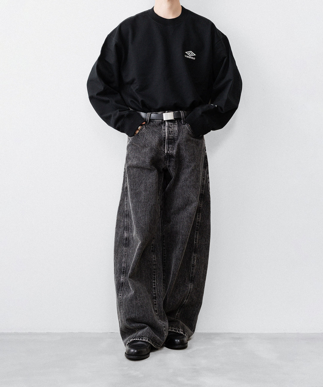 ssstein×UMBRO(シュタイン×アンブロ)のDEFORMATION WIDE DENIM JEANS - BLACKの公式通販サイトsession福岡セレクトショップ
