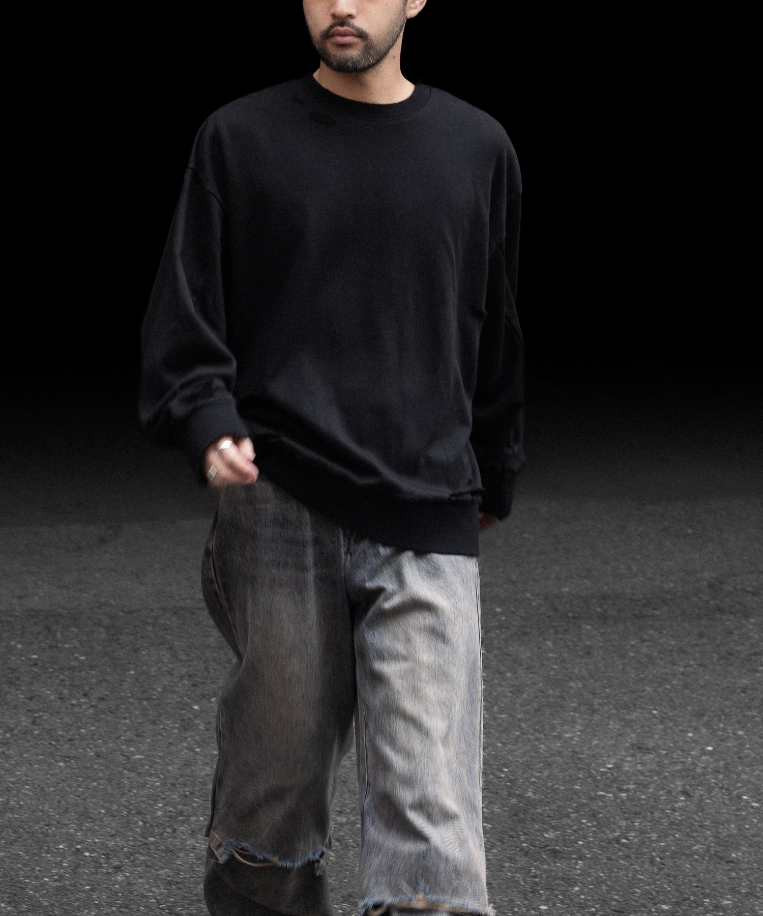 CODA コーダ FADED BLACK WASHED DESTROYED SWEATSHIRTのADED BLACK公式通販サイトsession福岡セレクトショップ