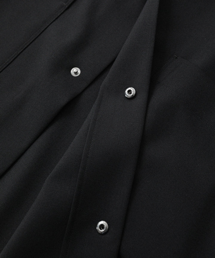 【UJOH】DRAW CORD SHIRT - BLACK