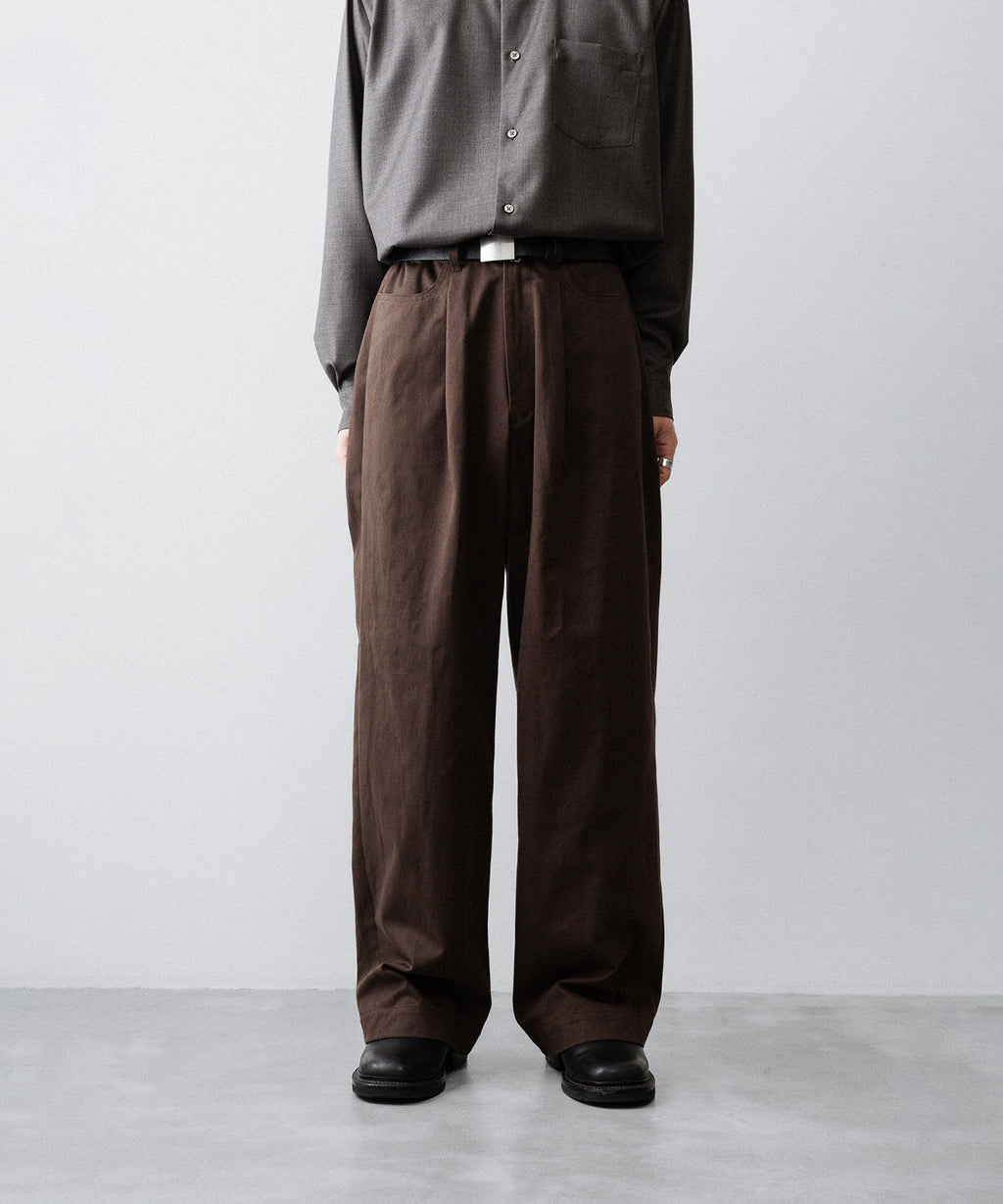 ssstein(シュタイン)のBRUSHED CHINO ONE TUCK WIDE PANTS - BROWNの公式通販サイトsession福岡セレクトショップ