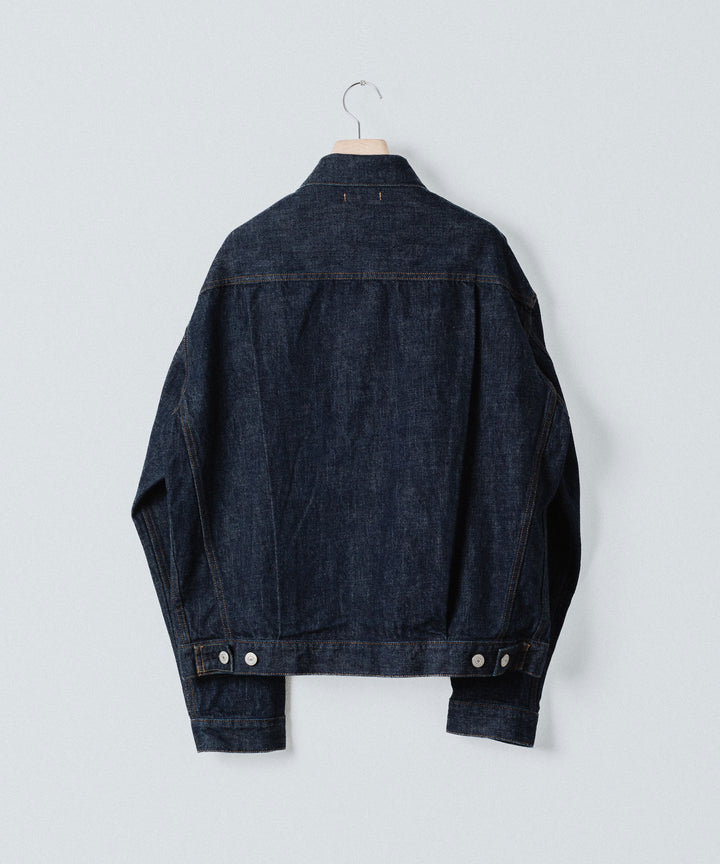 【INTÉRIM】HYPER BIG "2ND" SHUTTLE DENIM SIDE PANEL JACKET - NAVY