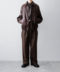 ssstein / シュタイン】BRUSHED CHINO ONE TUCK WIDE PANTS - BROWN