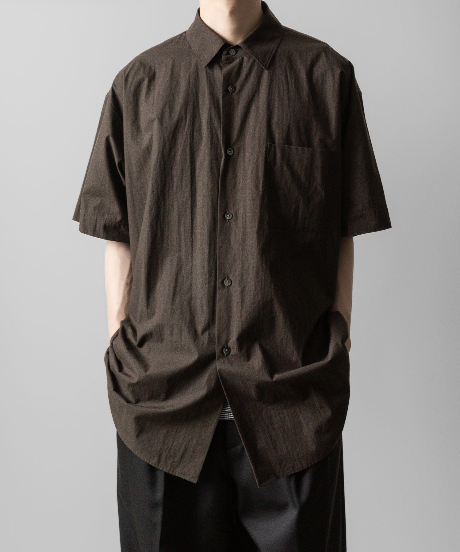 【ssstein】OVERSIZED SS SHIRT - MILITARY KHAKI