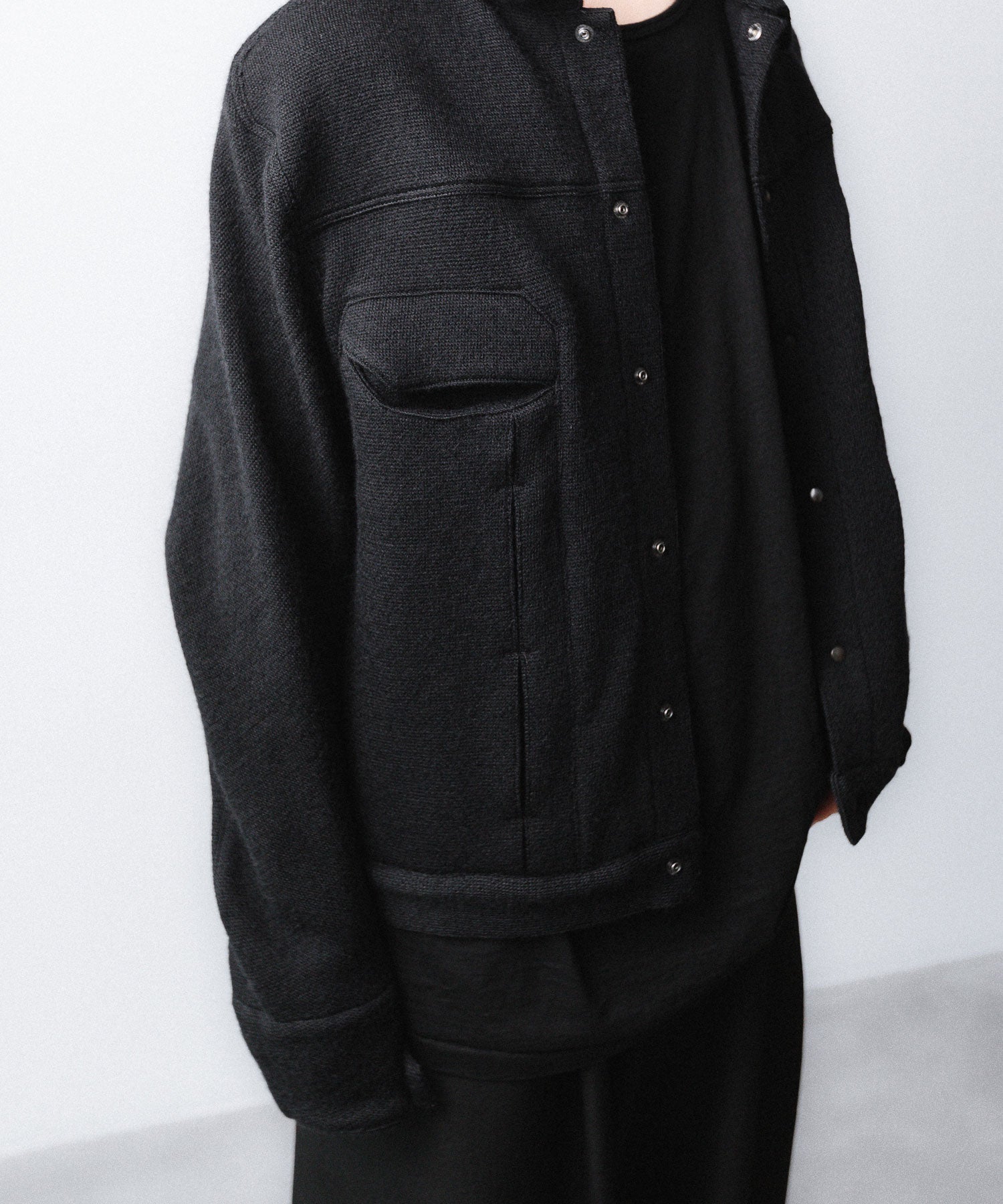 OPPOSE DUALITY / オポーズデュアリティ】6 POCKET PANEL KNIT - BLACK
