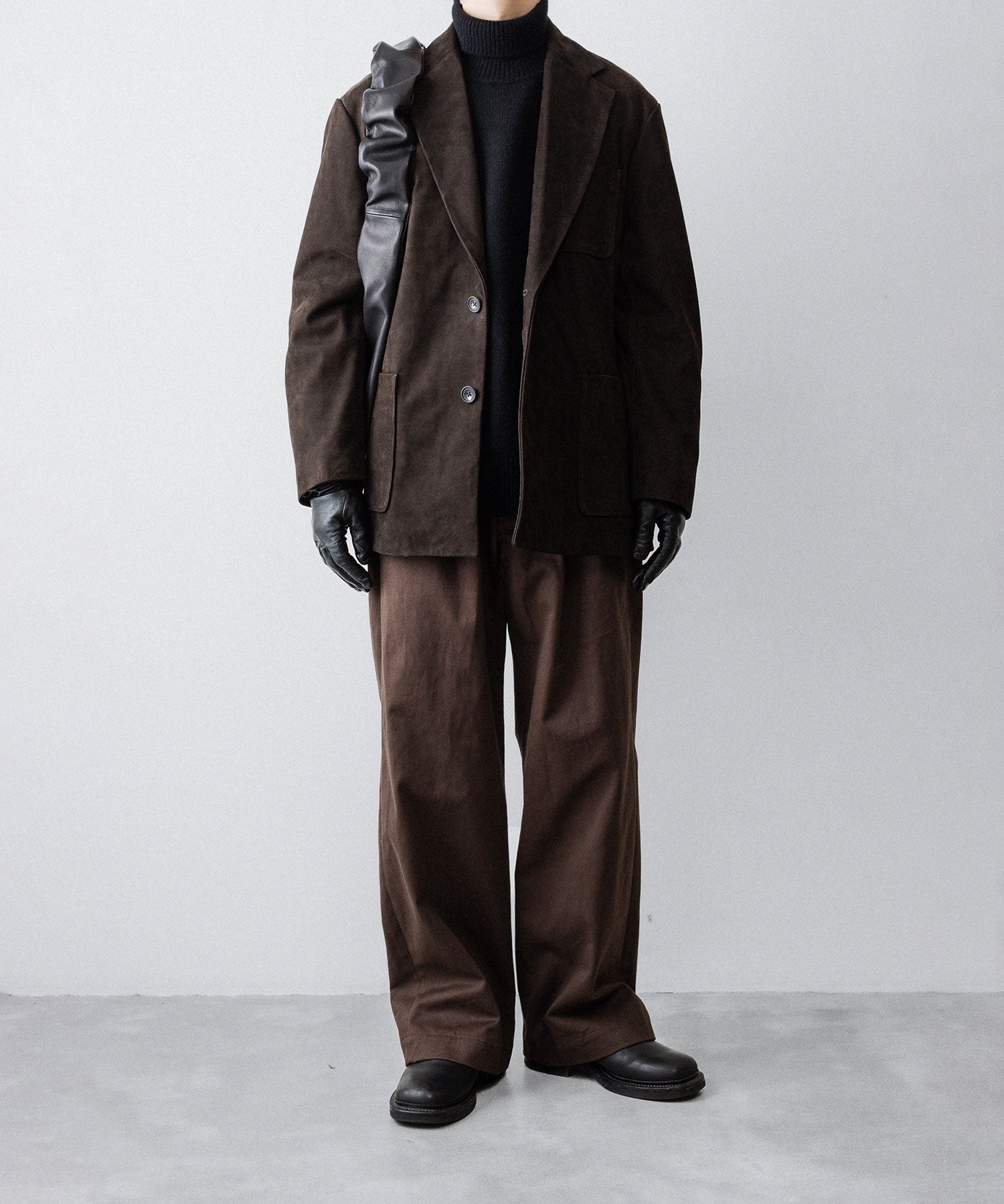 ssstein(シュタイン)のBRUSHED CHINO ONE TUCK WIDE PANTS - BROWNの公式通販サイトsession福岡セレクトショップ