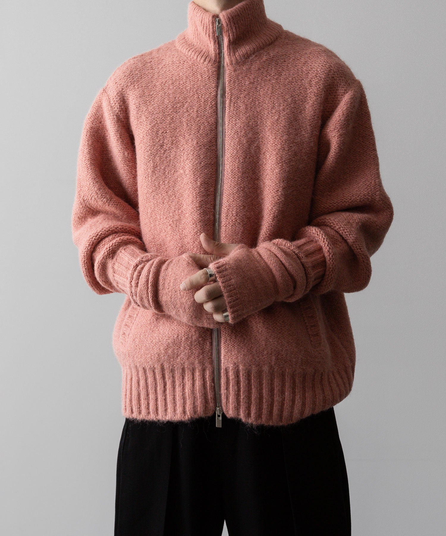 VEIN ヴェインのSHAGGY KNIT DRIVERS JACKET - PINKの公式通販サイトsession福岡セレクトショップ