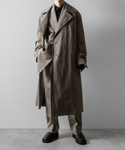 【ssstein】OVERSIZED SINGLE BREASTED LONG JACKET - TAUPE BEIGE