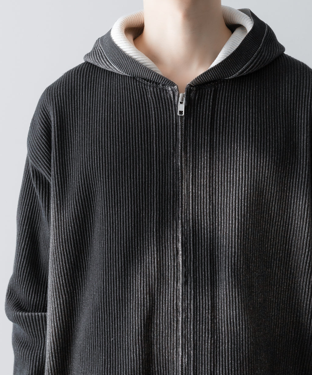 ssstein(シュタイン)のDISCOLORATION RIB KNIT ZIP HOODIE - GREYの公式通販サイトsession福岡セレクトショップ