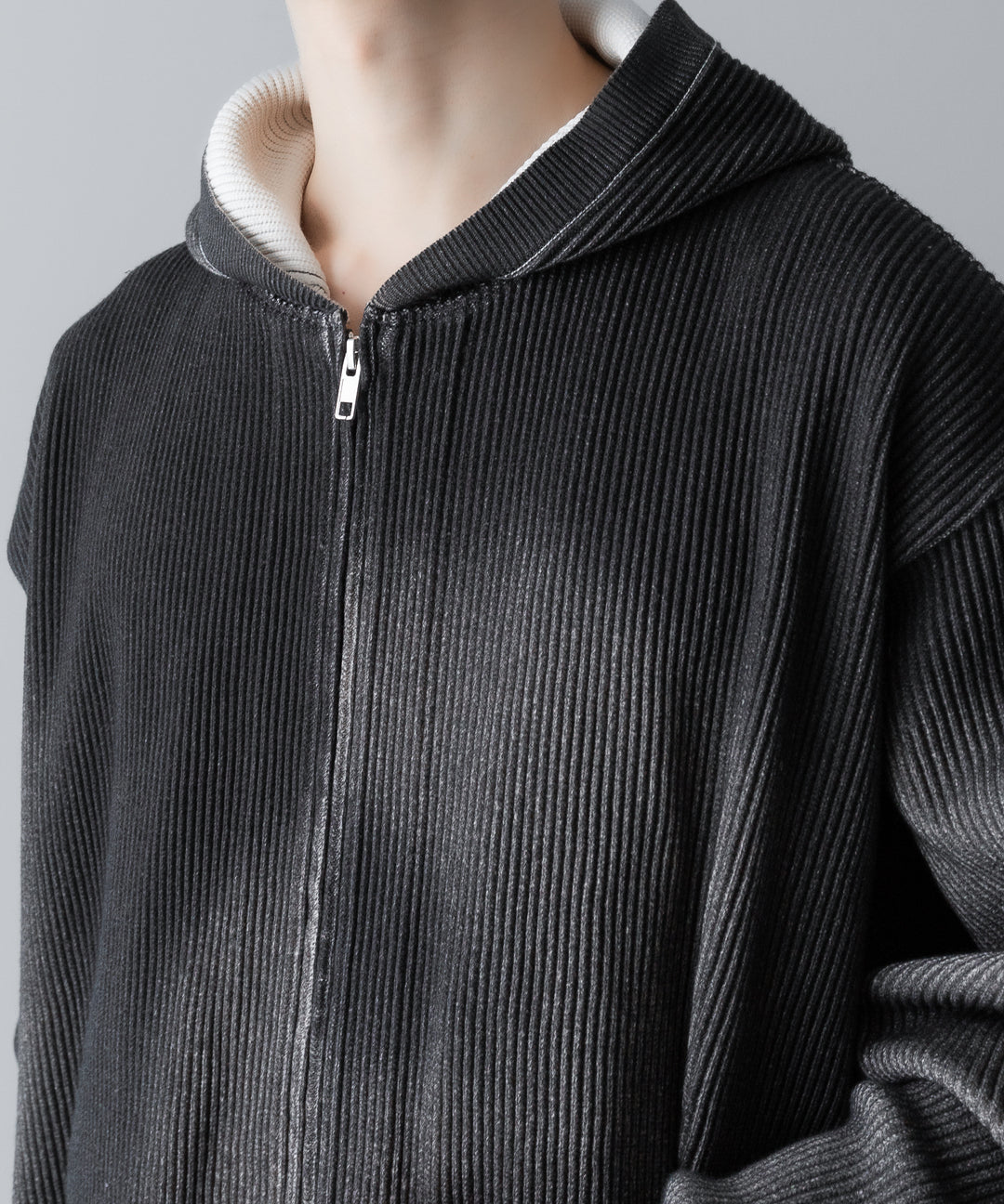 ssstein(シュタイン)のDISCOLORATION RIB KNIT ZIP HOODIE - GREYの公式通販サイトsession福岡セレクトショップ