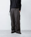 【ANTHEM A】PIGMENT AND DYE NO-BRAINER CARGO PANTS - DUSTY BLACK