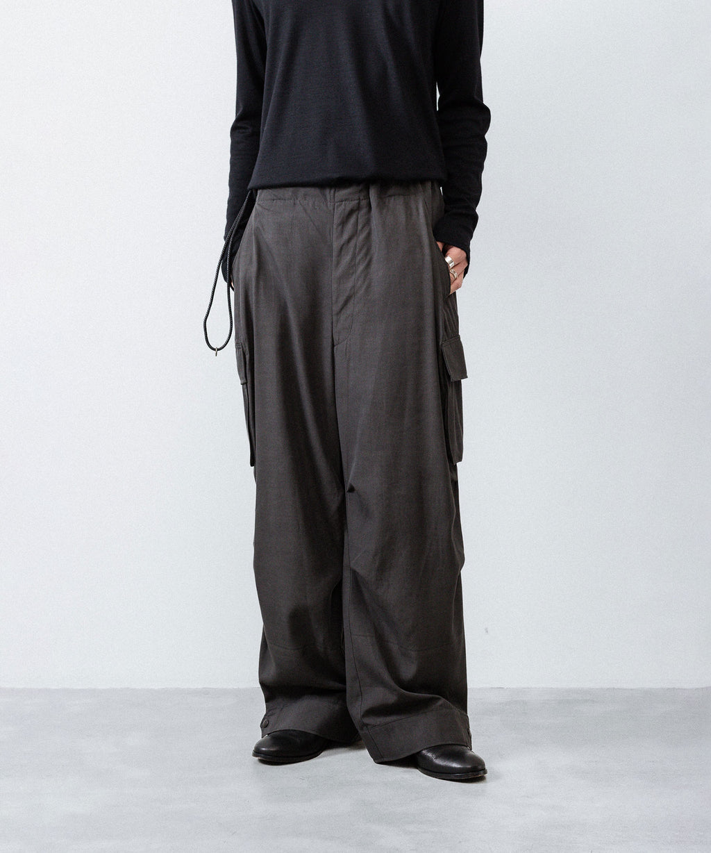 ANTHEM A アンセムエー PIGMENT AND DYE NO-BRAINER CARGO PANTSのDUSTY BLACK公式通販サイトsession福岡セレクトショップ