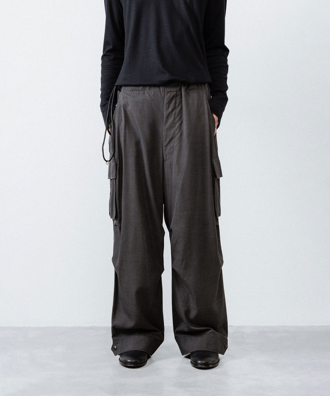 ANTHEM A アンセムエー PIGMENT AND DYE NO-BRAINER CARGO PANTSのDUSTY BLACK公式通販サイトsession福岡セレクトショップ