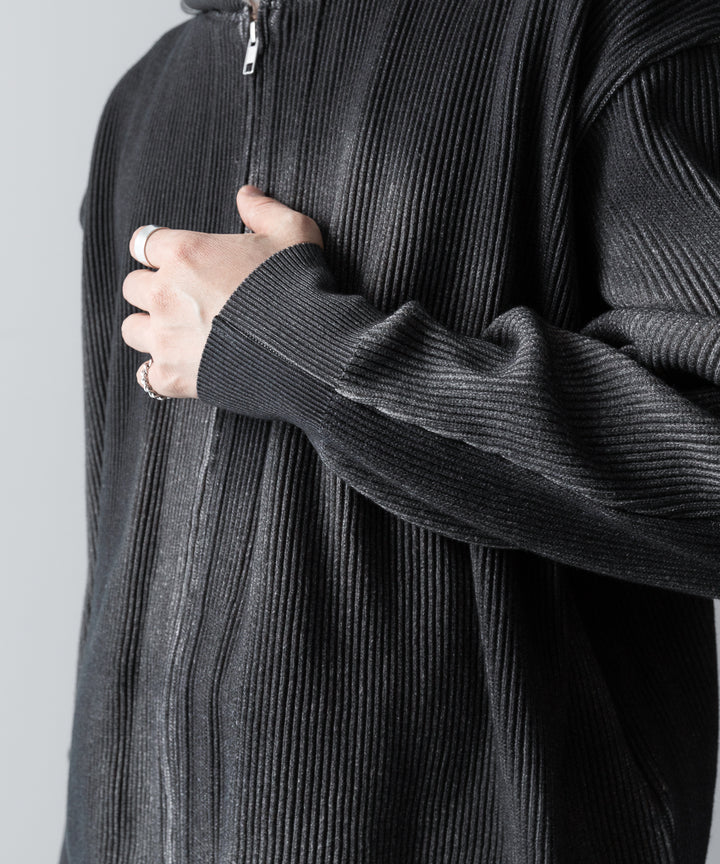 ssstein(シュタイン)のDISCOLORATION RIB KNIT ZIP HOODIE - GREYの公式通販サイトsession福岡セレクトショップ
