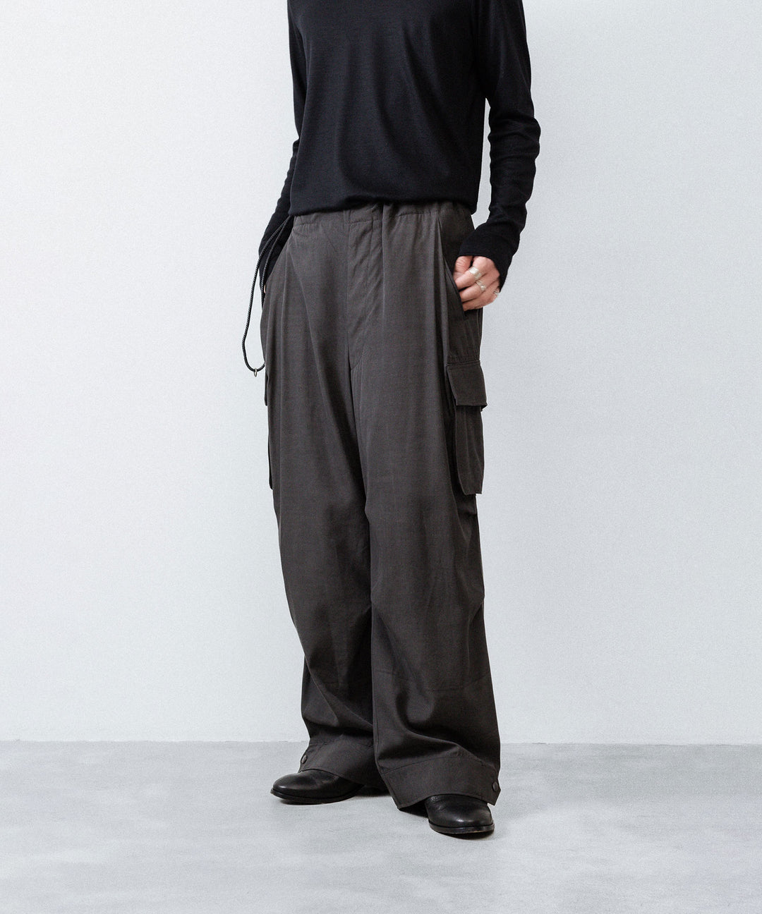 ANTHEM A アンセムエー PIGMENT AND DYE NO-BRAINER CARGO PANTSのDUSTY BLACK公式通販サイトsession福岡セレクトショップ
