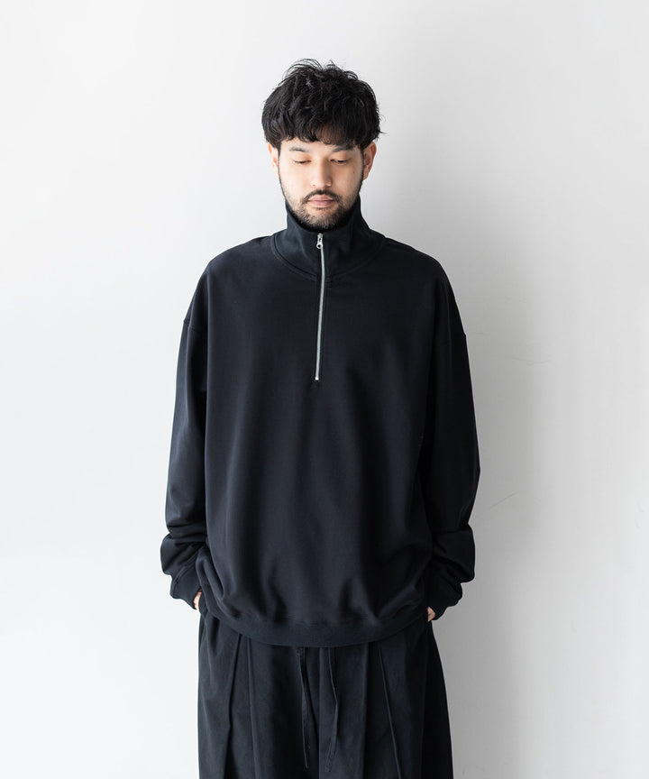 KANEMASA PHIL. カネマサフィル 23AW EXCLUSIVE - 36G SUPER FINE GAUGE HALF ZIP PULLOVER - BLACK sessionセッション福岡セレクトショップ公式通販サイト
