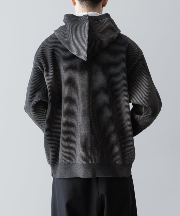 ssstein(シュタイン)のDISCOLORATION RIB KNIT ZIP HOODIE - GREYの公式通販サイトsession福岡セレクトショップ