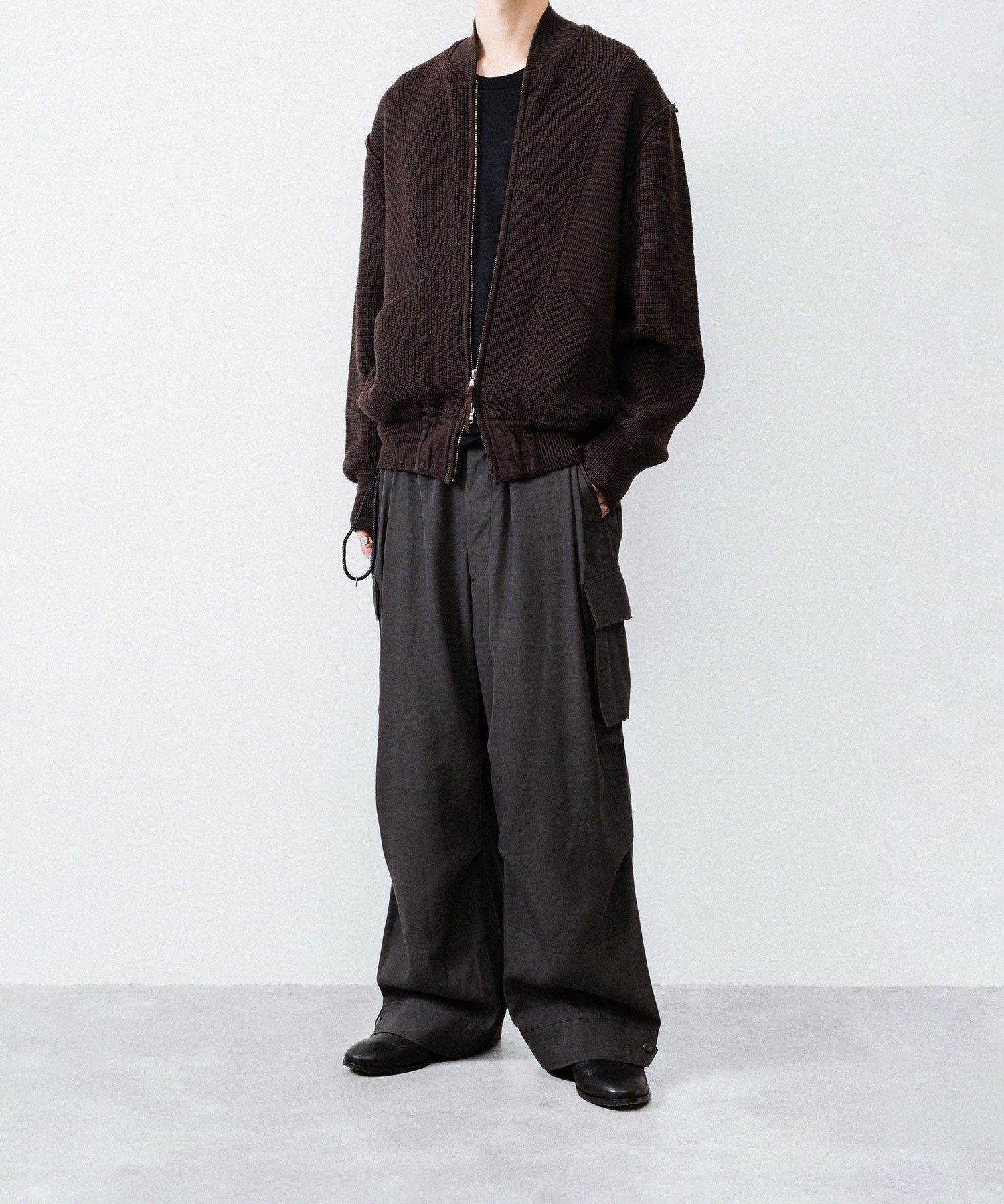ANTHEM A アンセムエー BULKY WOOL KNIT ZIP BLOUSONのBROWN 公式通販サイトsession福岡セレクトショップ