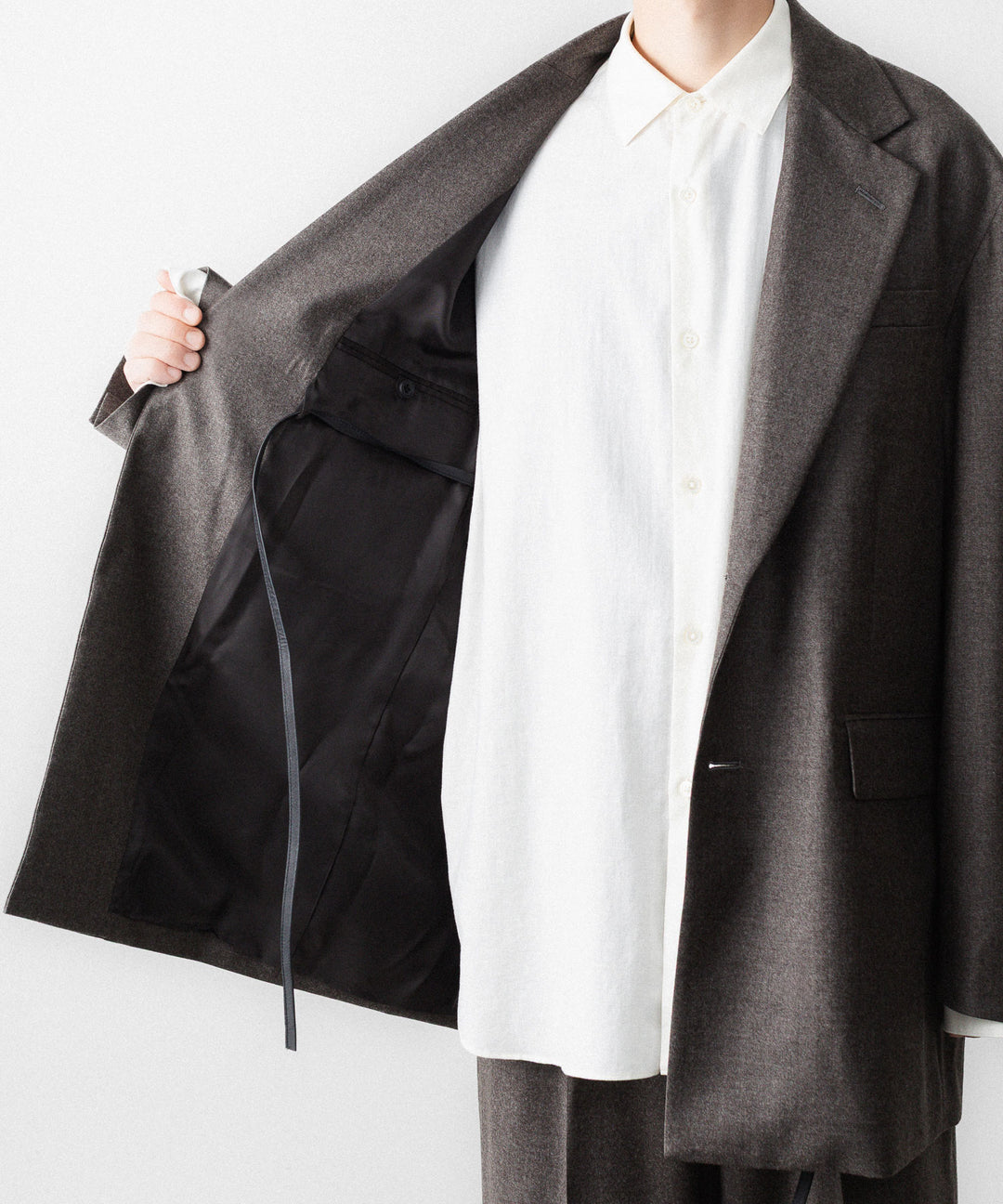 ssstein(シュタイン)のEX. FINE WOOL OVERSIZED SINGLE BREASTED LONG JACKET - CHARCOAL BROWNの公式通販サイトsession福岡セレクトショップ