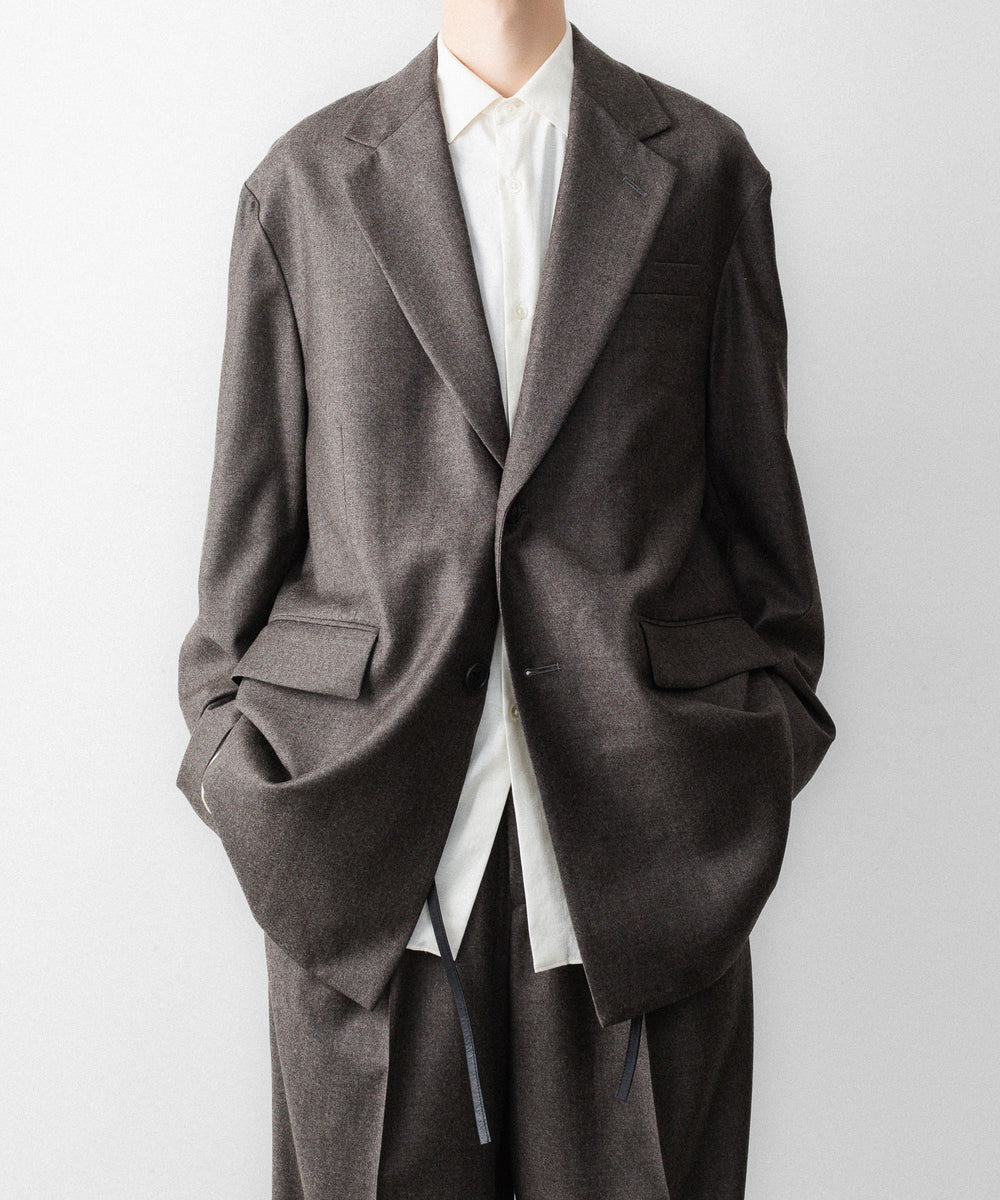 ssstein(シュタイン)のEX. FINE WOOL OVERSIZED SINGLE BREASTED LONG JACKET - CHARCOAL BROWNの公式通販サイトsession福岡セレクトショップ