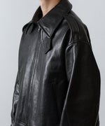 画像をギャラリービューアに読み込む, 【ANTHEM A】LAMB LEATHER MILITARY BLOUSON - BLACK
