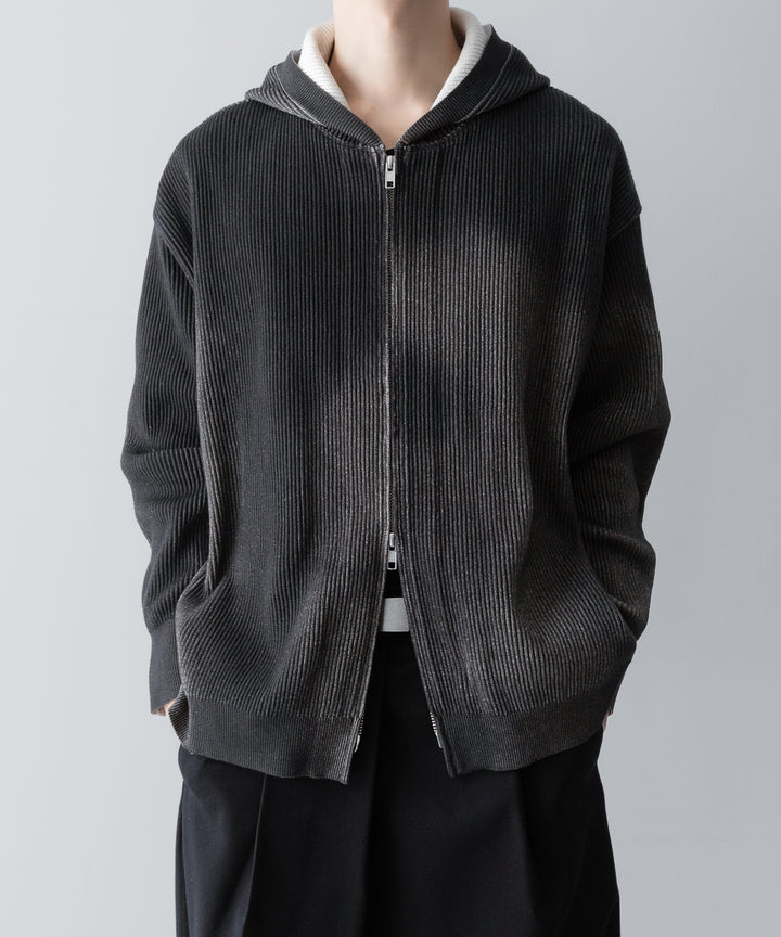 ssstein(シュタイン)のDISCOLORATION RIB KNIT ZIP HOODIE - GREYの公式通販サイトsession福岡セレクトショップ