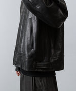 画像をギャラリービューアに読み込む, 【ANTHEM A】LAMB LEATHER MILITARY BLOUSON - BLACK
