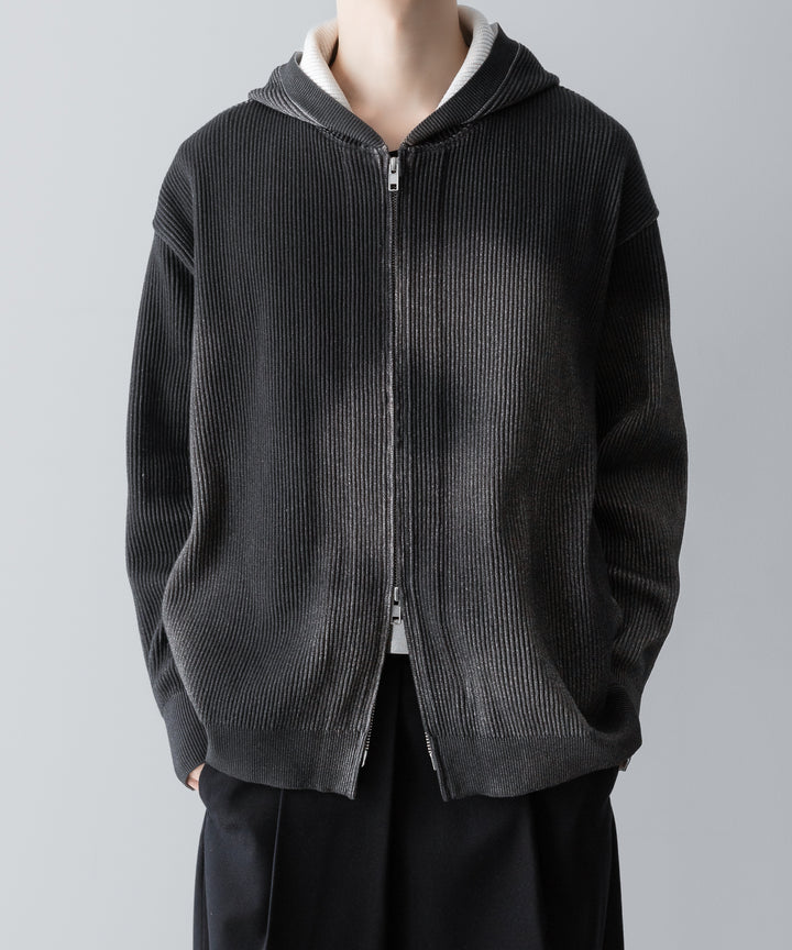 ssstein(シュタイン)のDISCOLORATION RIB KNIT ZIP HOODIE - GREYの公式通販サイトsession福岡セレクトショップ
