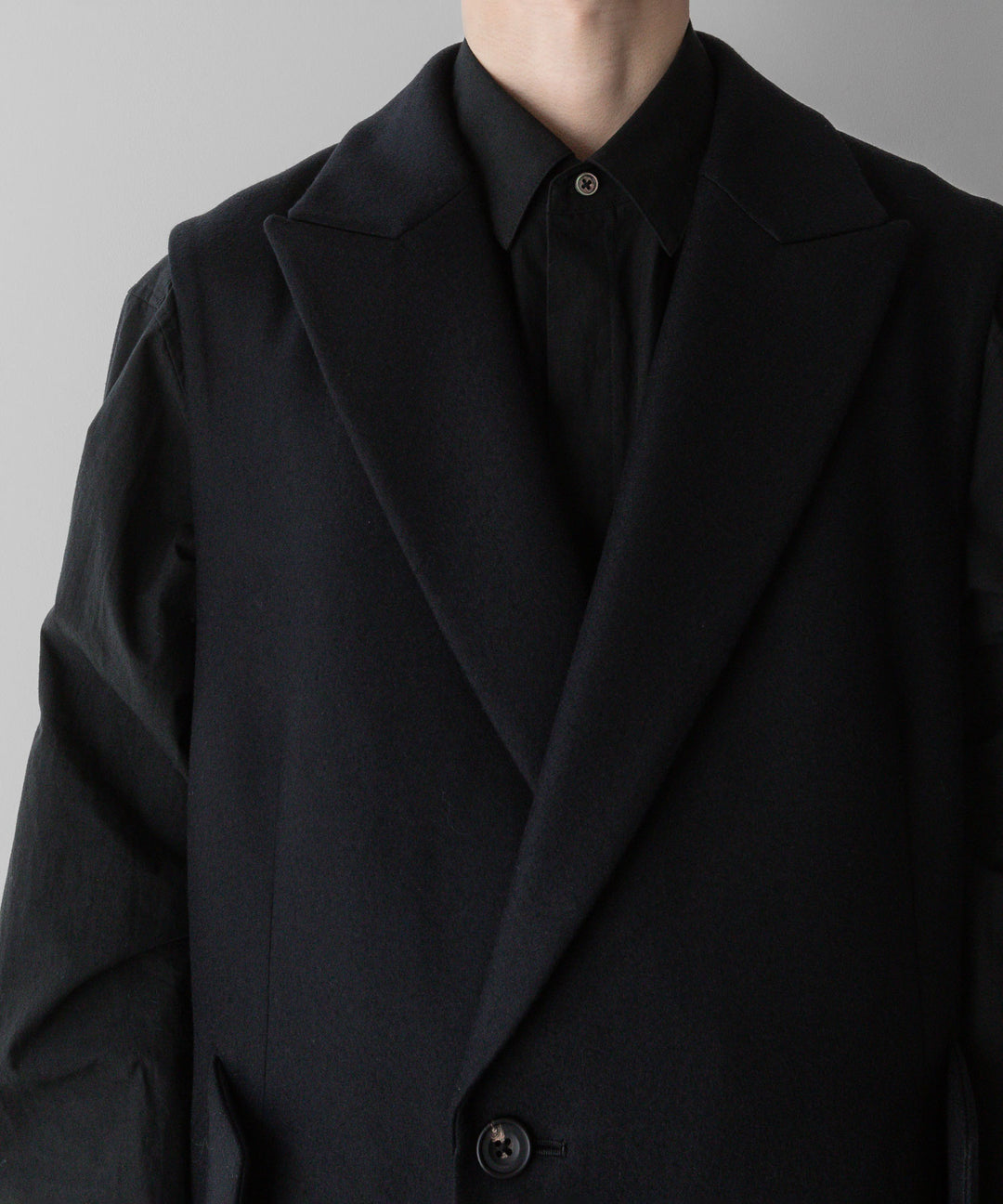 【stein】シュタイン 24ss NO SLEEVE LONG COAT - BLACK (MELTON) sessionセッション福岡セレクトショップ 公式通販サイト