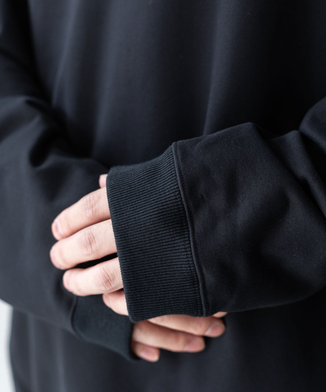 【KANEMASA PHIL.】EXCLUSIVE - 36G SUPER FINE GAUGE HALF ZIP PULLOVER - BLACK