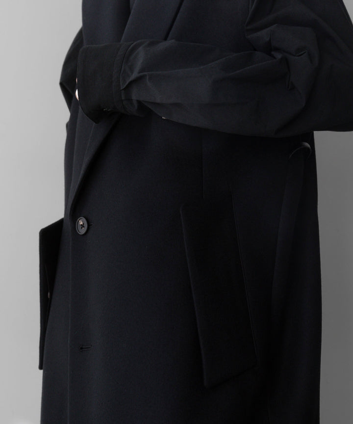 【stein】シュタイン 24ss NO SLEEVE LONG COAT - BLACK (MELTON) sessionセッション福岡セレクトショップ 公式通販サイト