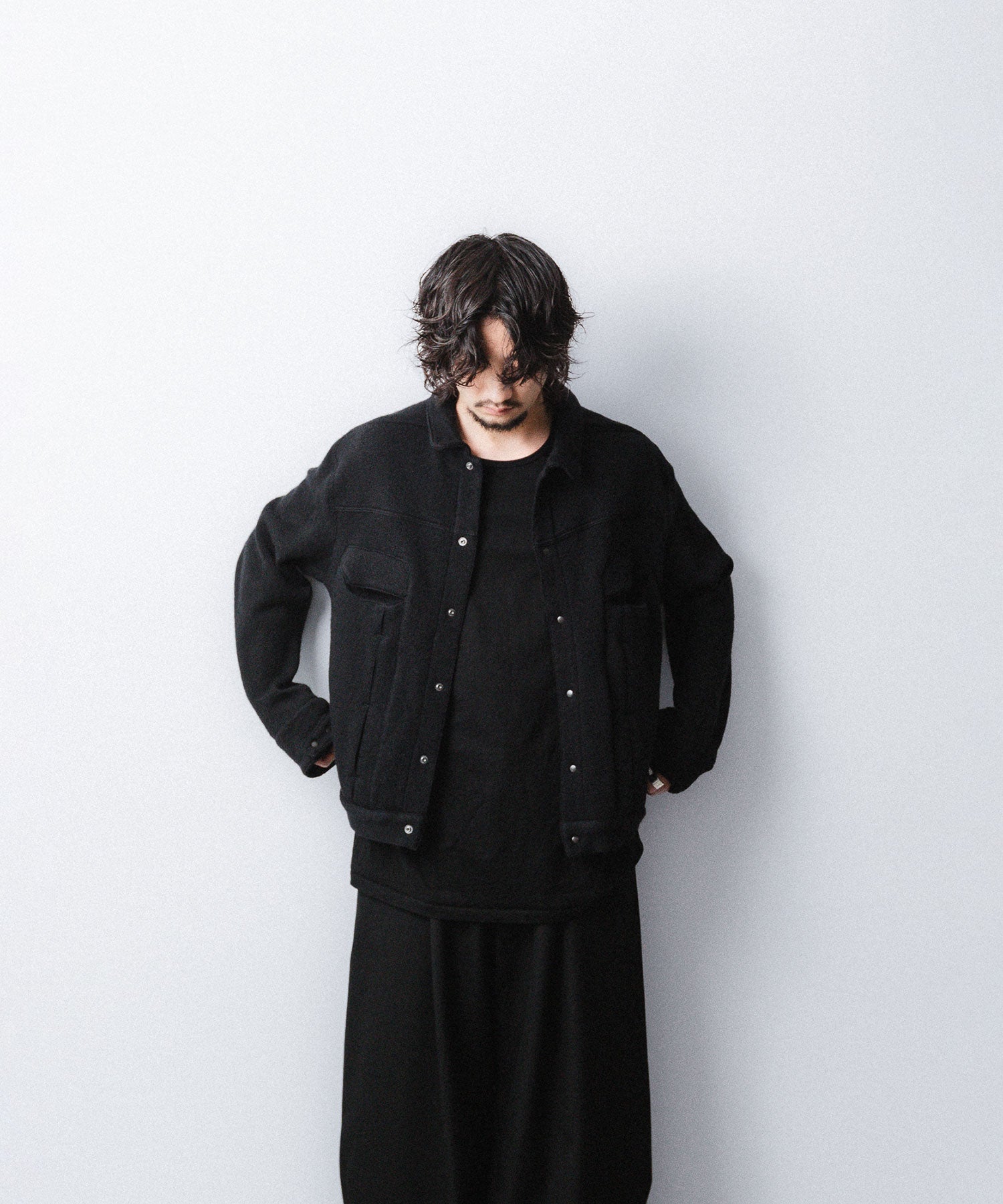 未使用 OPPOSE DUALITY オポーズデュアリティ パネルハリントン OPPOSE DUALITY / オポーズデュアリティ】6 POCKET PANEL KNIT - BLACK