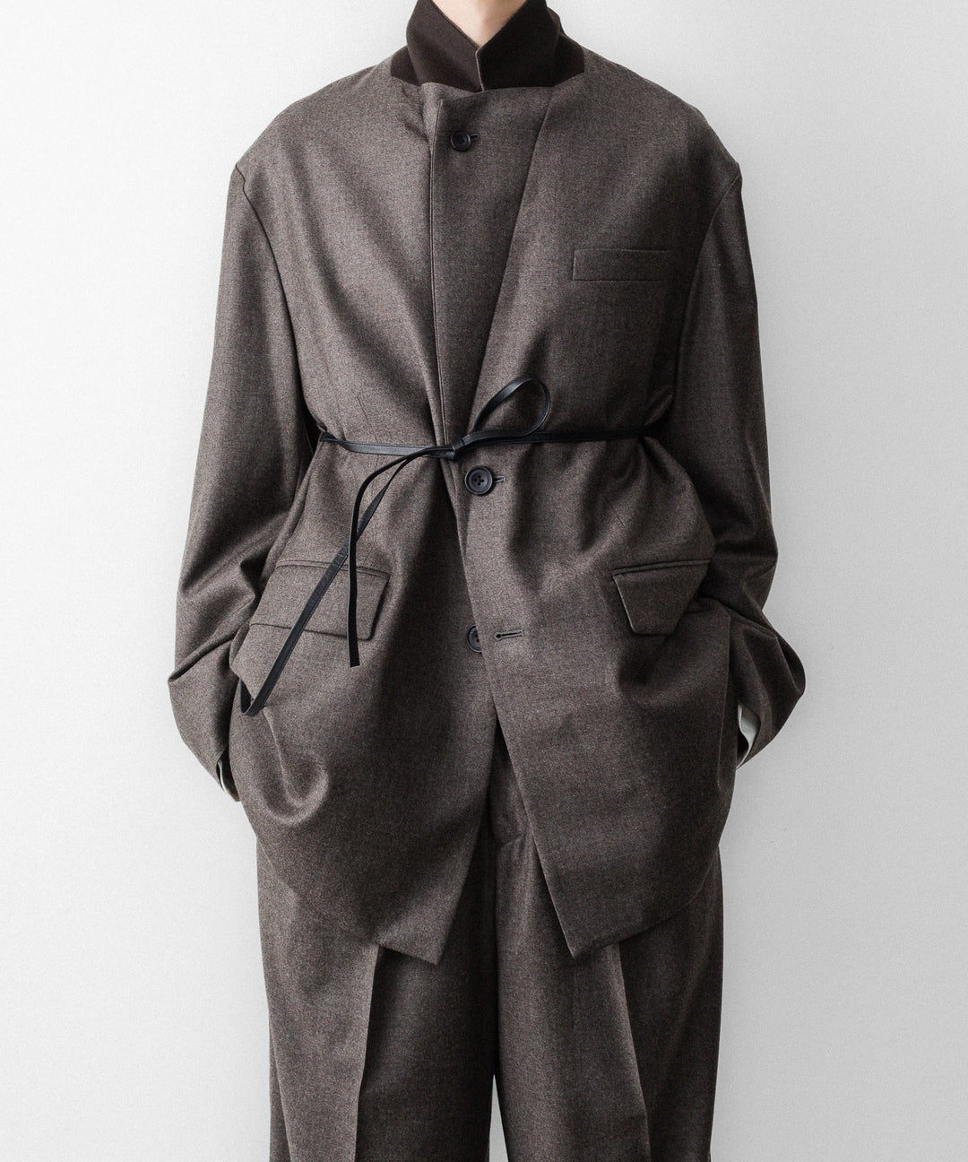ssstein(シュタイン)のEX. FINE WOOL OVERSIZED SINGLE BREASTED LONG JACKET - CHARCOAL BROWNの公式通販サイトsession福岡セレクトショップ