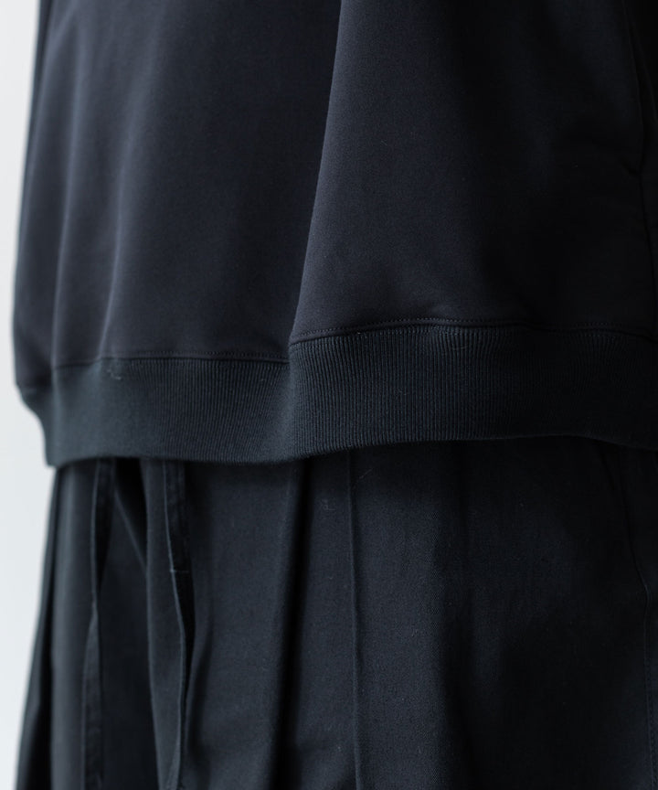 【KANEMASA PHIL.】EXCLUSIVE - 36G SUPER FINE GAUGE HALF ZIP PULLOVER - BLACK