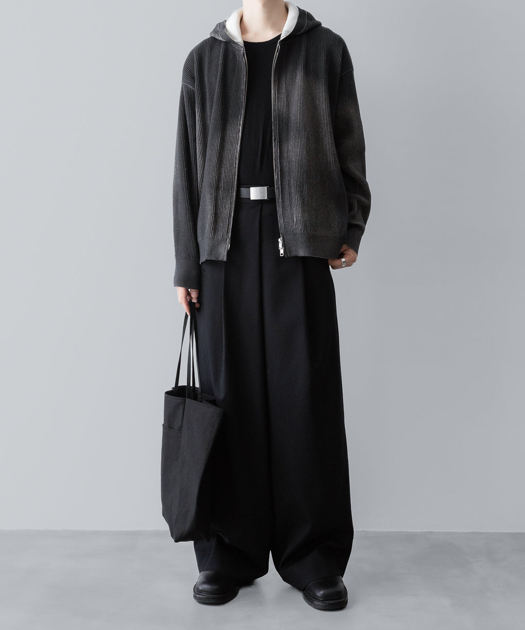 ssstein(シュタイン)のDISCOLORATION RIB KNIT ZIP HOODIE - GREYの公式通販サイトsession福岡セレクトショップ