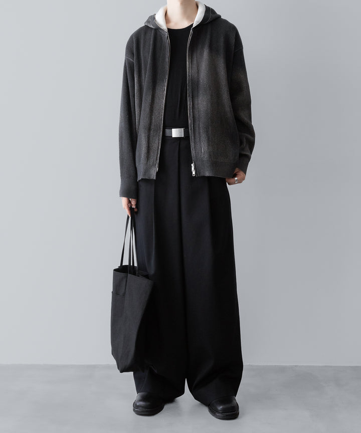 ssstein(シュタイン)のDISCOLORATION RIB KNIT ZIP HOODIE - GREYの公式通販サイトsession福岡セレクトショップ