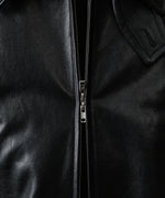 画像をギャラリービューアに読み込む, 【ANTHEM A】LAMB LEATHER MILITARY BLOUSON - BLACK
