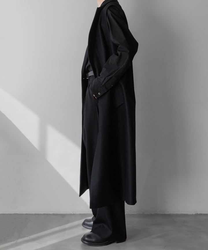 【stein】シュタイン 24ss NO SLEEVE LONG COAT - BLACK (MELTON) sessionセッション福岡セレクトショップ 公式通販サイト