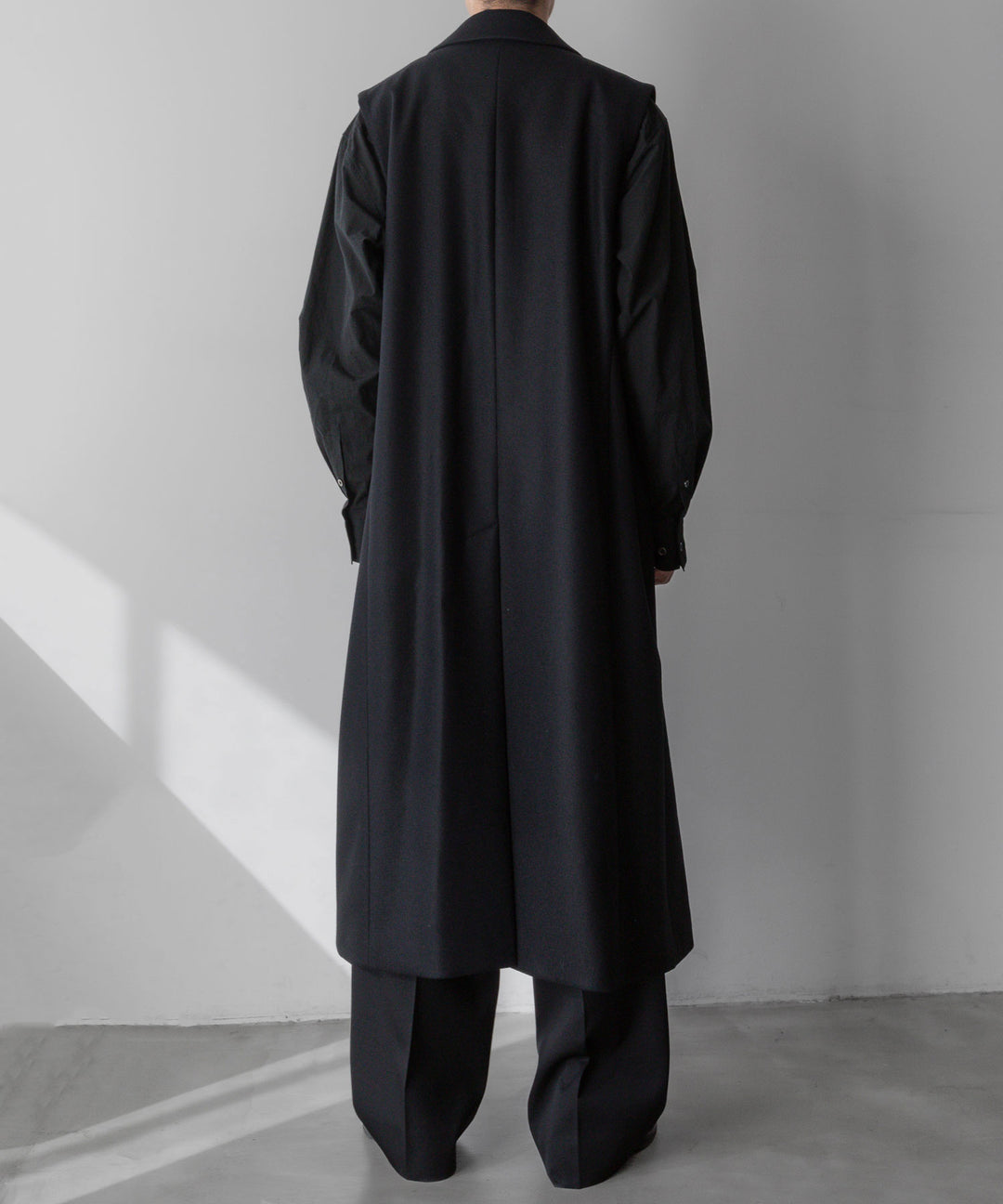 【stein】シュタイン 24ss NO SLEEVE LONG COAT - BLACK (MELTON) sessionセッション福岡セレクトショップ 公式通販サイト