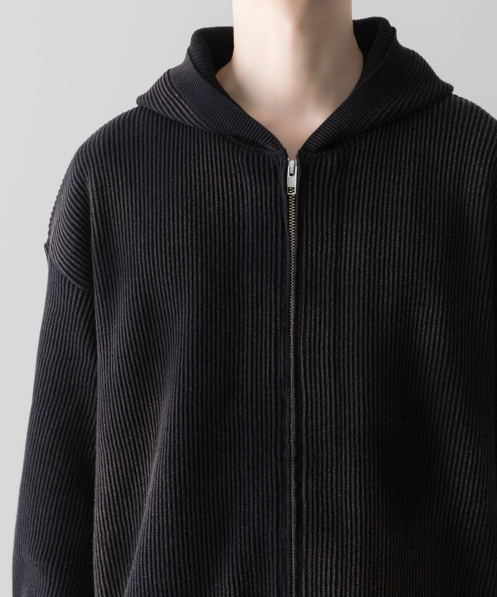 ssstein(シュタイン)のDISCOLORATION RIB KNIT ZIP HOODIE - BLACKの公式通販サイトsession福岡セレクトショップ