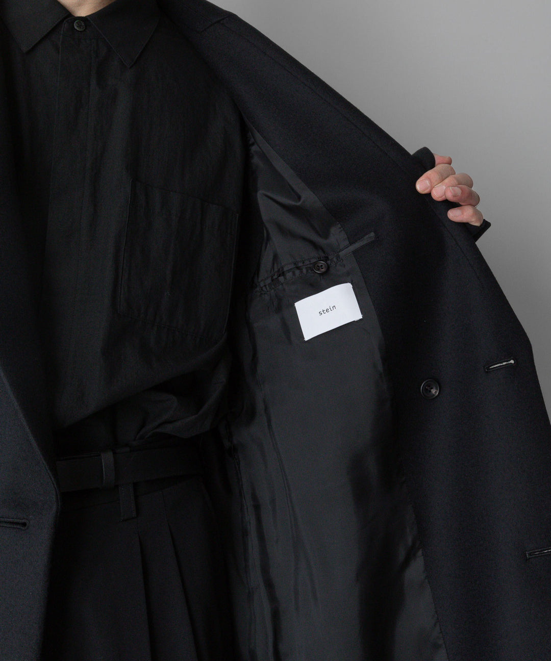 【stein】シュタイン 24ss NO SLEEVE LONG COAT - BLACK (MELTON) sessionセッション福岡セレクトショップ 公式通販サイト