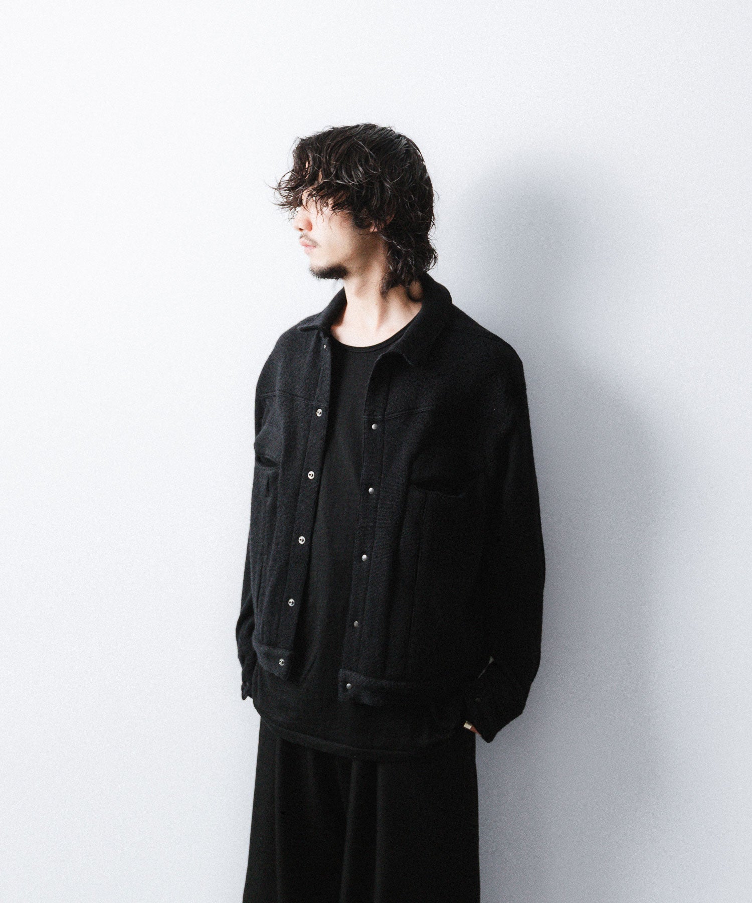 OPPOSE DUALITY / オポーズデュアリティ】6 POCKET PANEL KNIT - BLACK