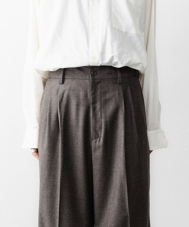 ssstein(シュタイン)のEXTRA FINE WOOL EASY LONG WIDE TROUSERS - CHARCOAL BROWNの公式通販サイトsession福岡セレクトショップ