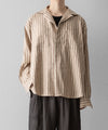 【INTÉRIM】STRIPED LINEN SKIPPER SHIRT - BEIGE STRIPE