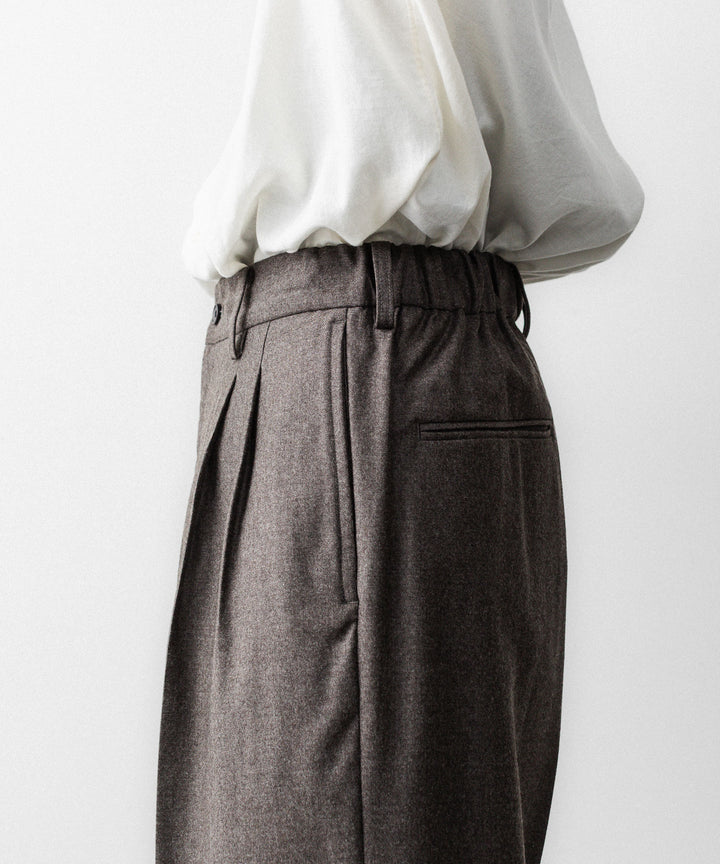 ssstein(シュタイン)のEXTRA FINE WOOL EASY LONG WIDE TROUSERS - CHARCOAL BROWNの公式通販サイトsession福岡セレクトショップ
