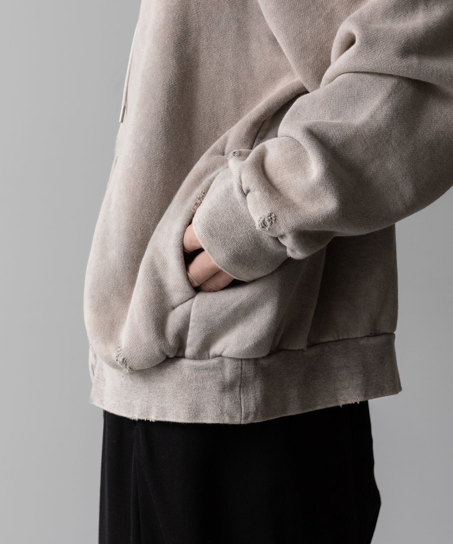 VEIN ヴェインのCO SWEAT DISTRESSED ZIP UP HOODIE - X.GRAYの公式通販サイトsession福岡セレクトショップ