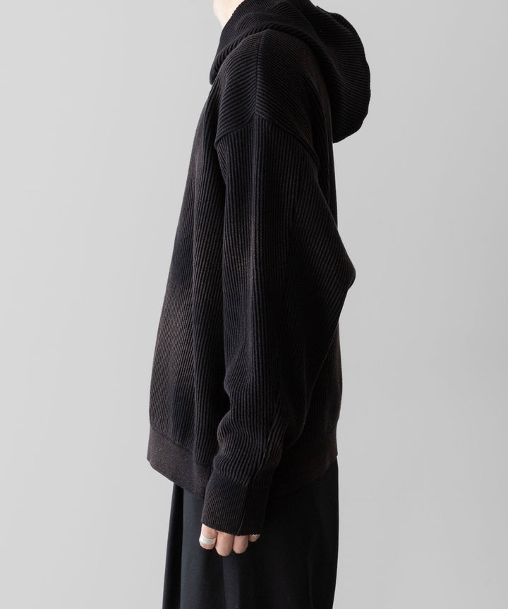 ssstein(シュタイン)のDISCOLORATION RIB KNIT ZIP HOODIE - BLACKの公式通販サイトsession福岡セレクトショップ